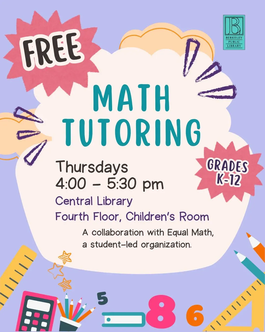 Free Math Tutoring (K-12) at Central Library in Berkeley | Mato