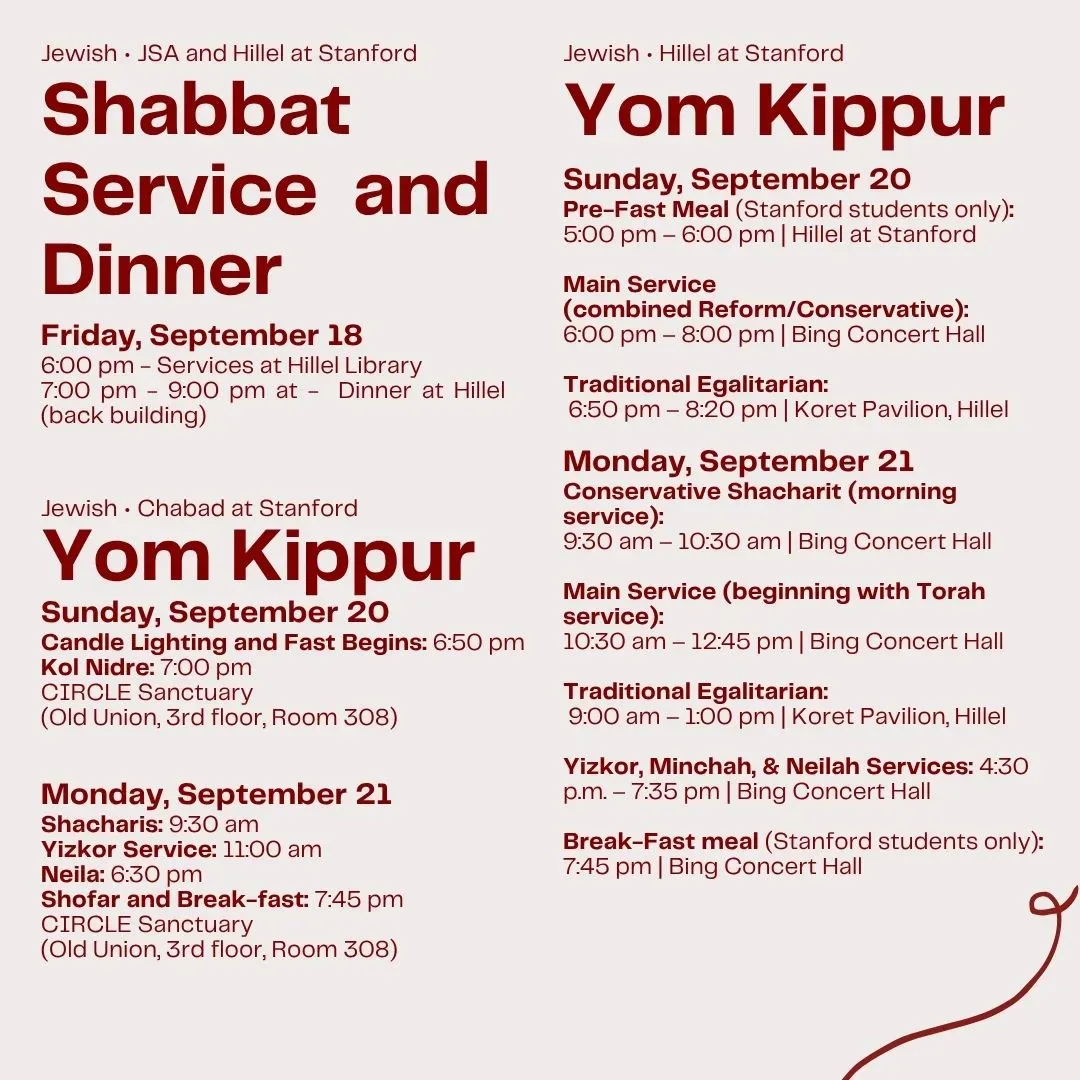Yom Kippur with Hillel at Multiple venues in Palo Alto | Mato