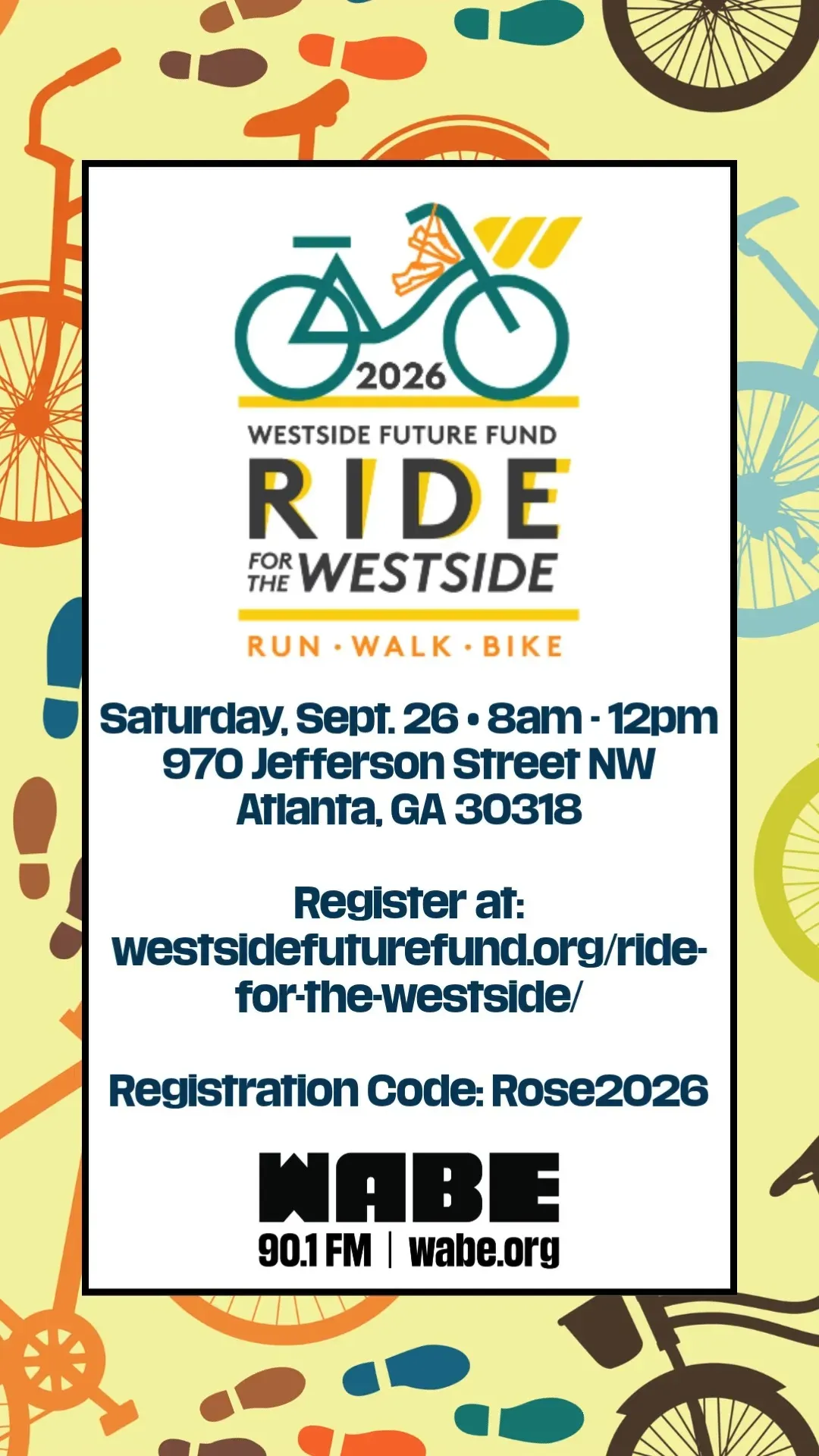 Registration Code Rode Ride for the Westside at 970 Jefferson Street NW in Atlanta