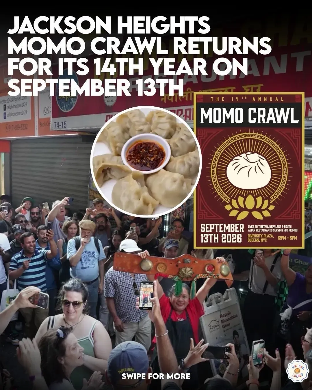 Jackson Heights Momo Crawl at Diversity Plaza in New York