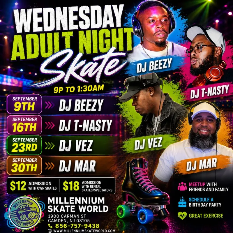 Wednesday Adult Night Skate in Philadelphia | Mato